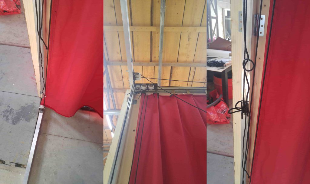 Red Greek curtain - assembly 6